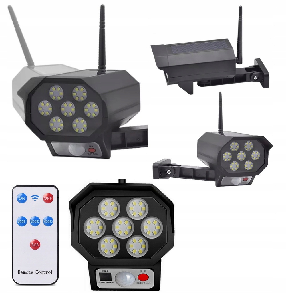 SOLÁRNA LAMPA UMMY KAMERA 2V1 SENZOR POHYBU 20W